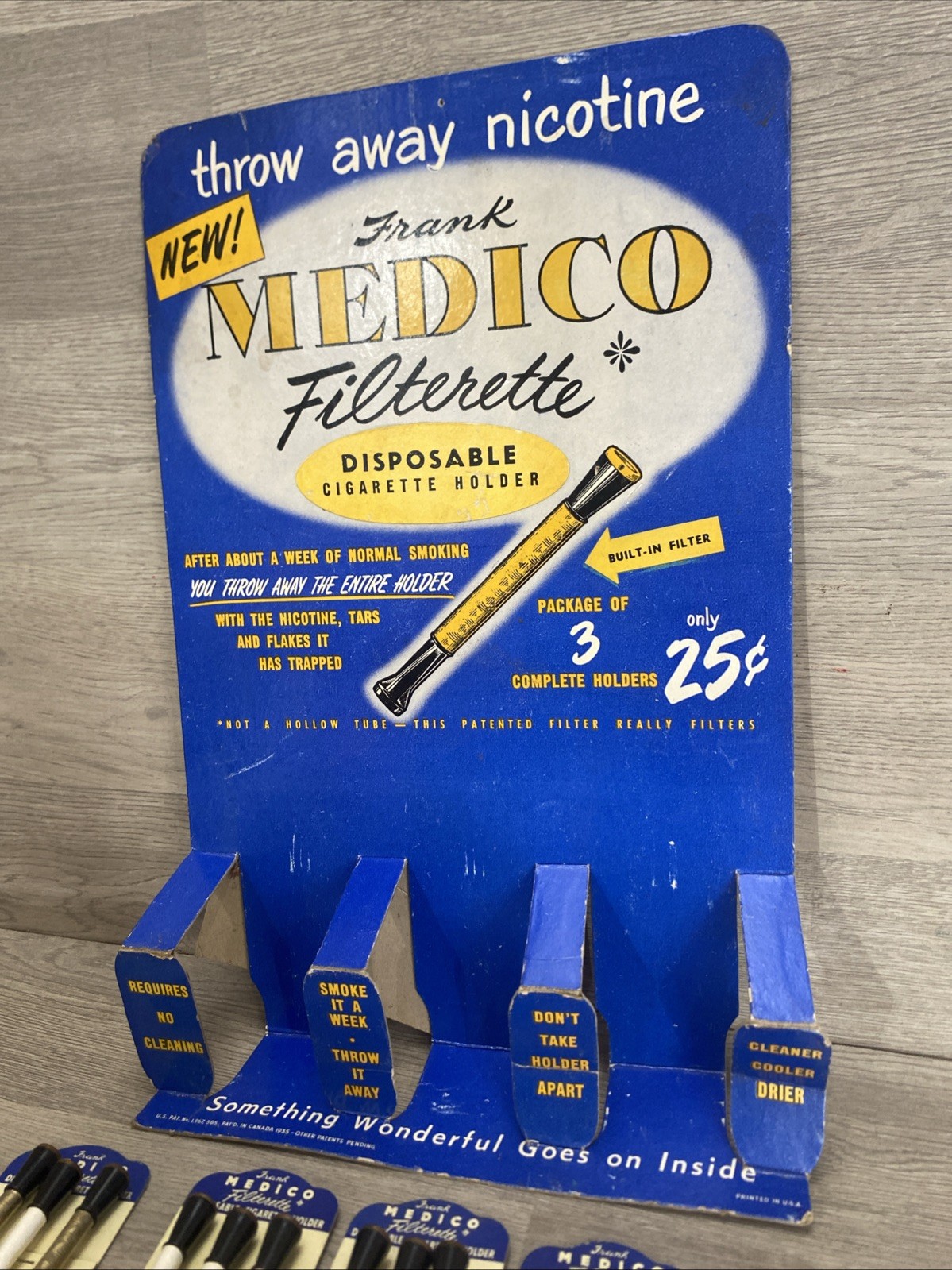 Very HTF Frank Medico Filterette Counter Display W/ Cig Holders