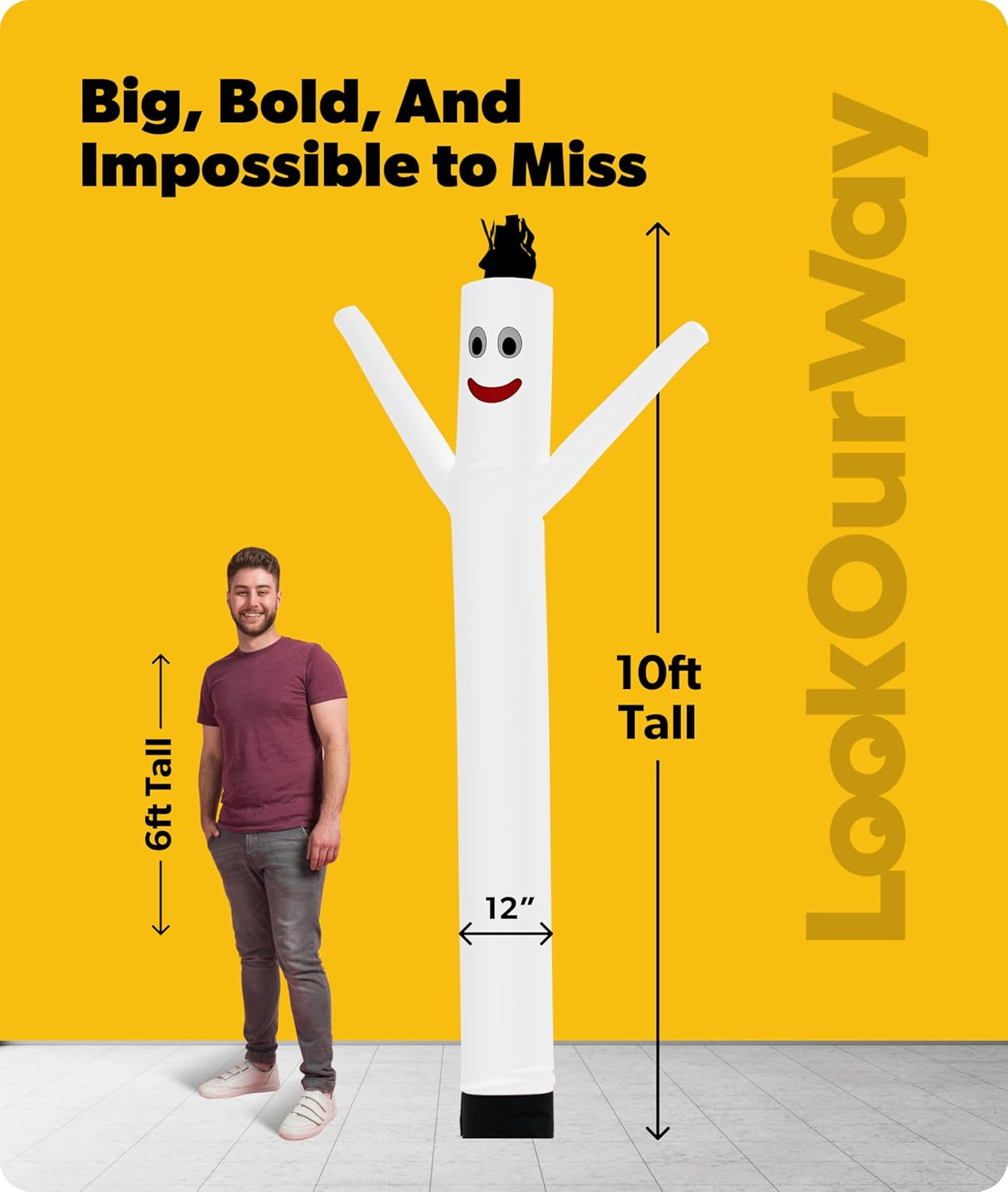 Air Dancers Inflatable Tube Man Attachment – 10 Feet Tall Wacky Waving Inflatabl