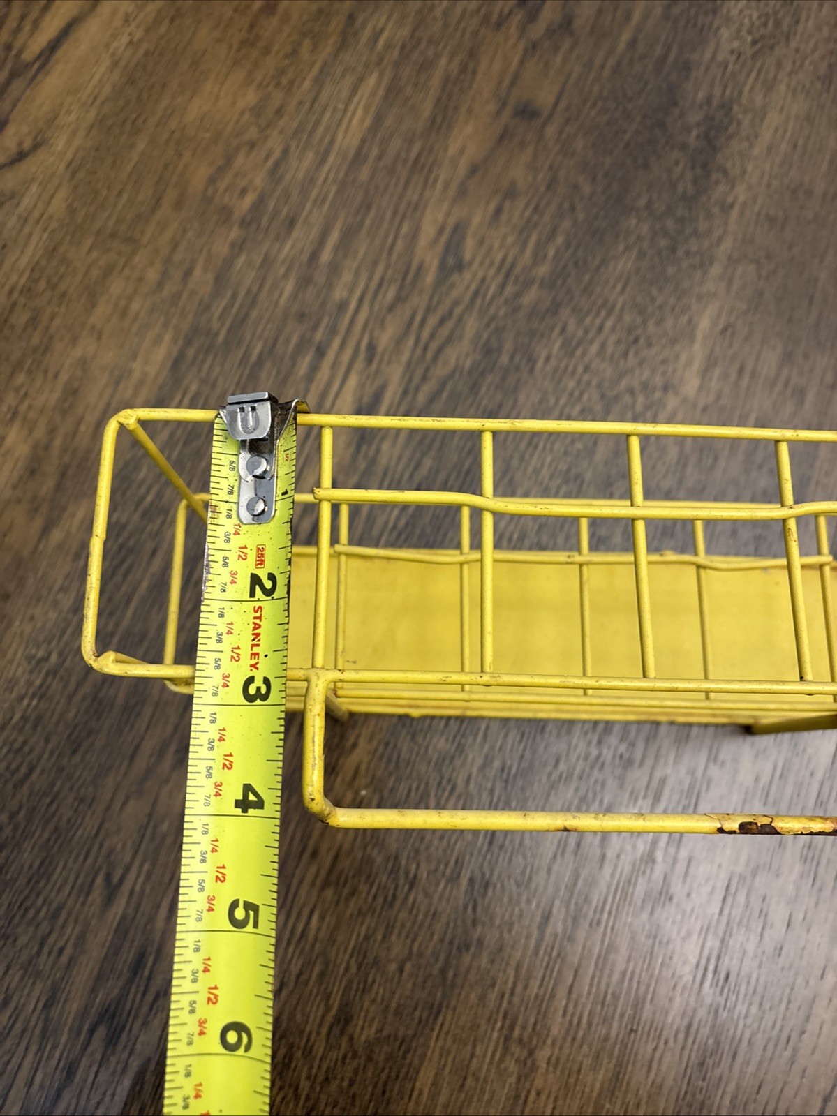 Vintage yellow Metal display rack, used for holding Items