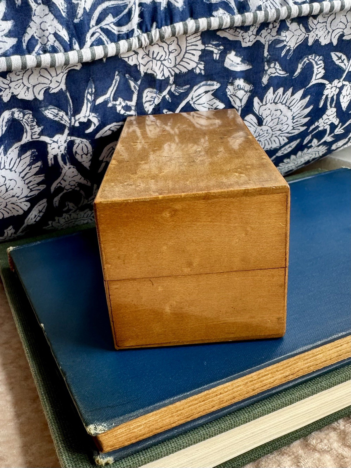 Mitchell’s Improved Adhesive Plaster Bird’s Eye Maple Wood Advert Box, Inscribed
