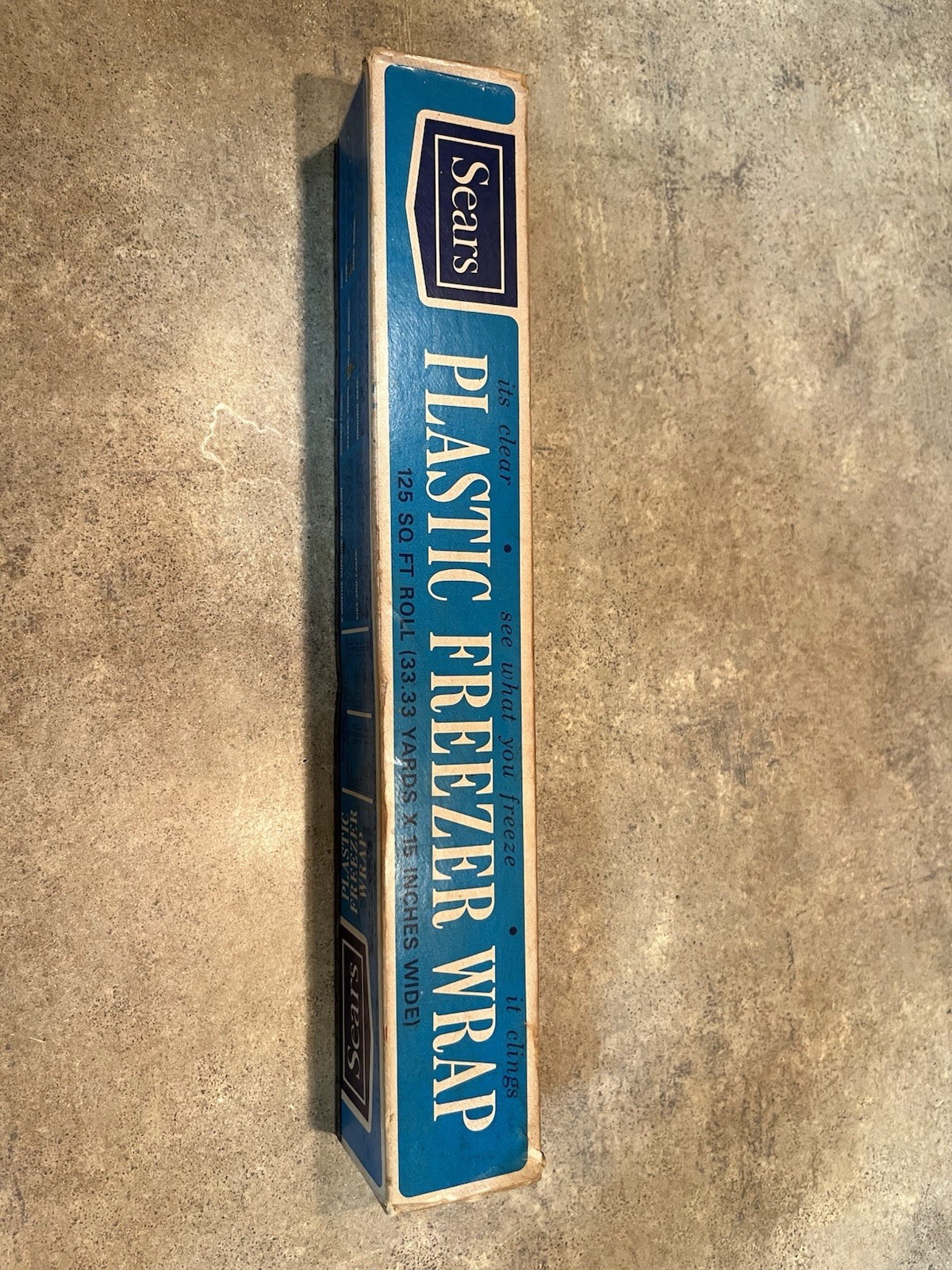 Vintage Sears Plastic Freezer Wrap Used Prop Or Display Maybe Half Is Left.