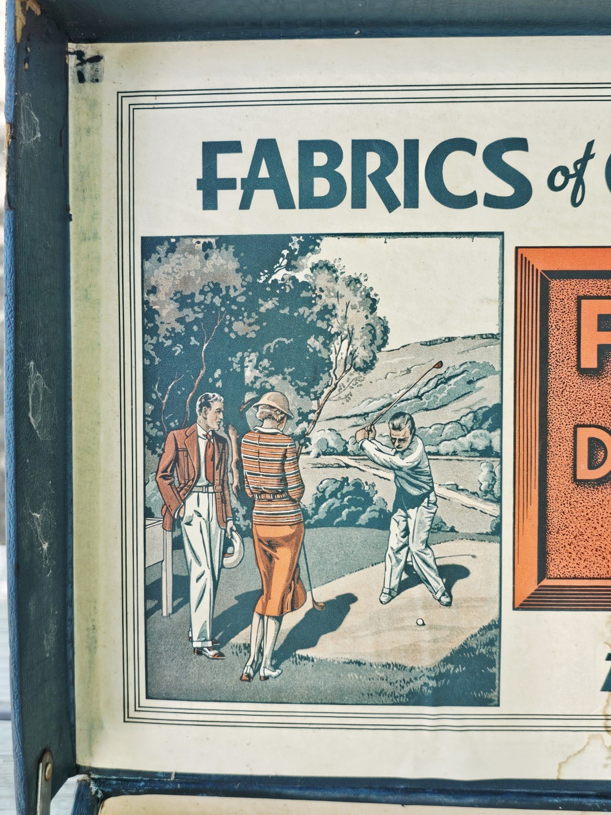 Woolens of Quality Ferris Store Display Salesman Sample Wool Fabric Box 1934 VTG