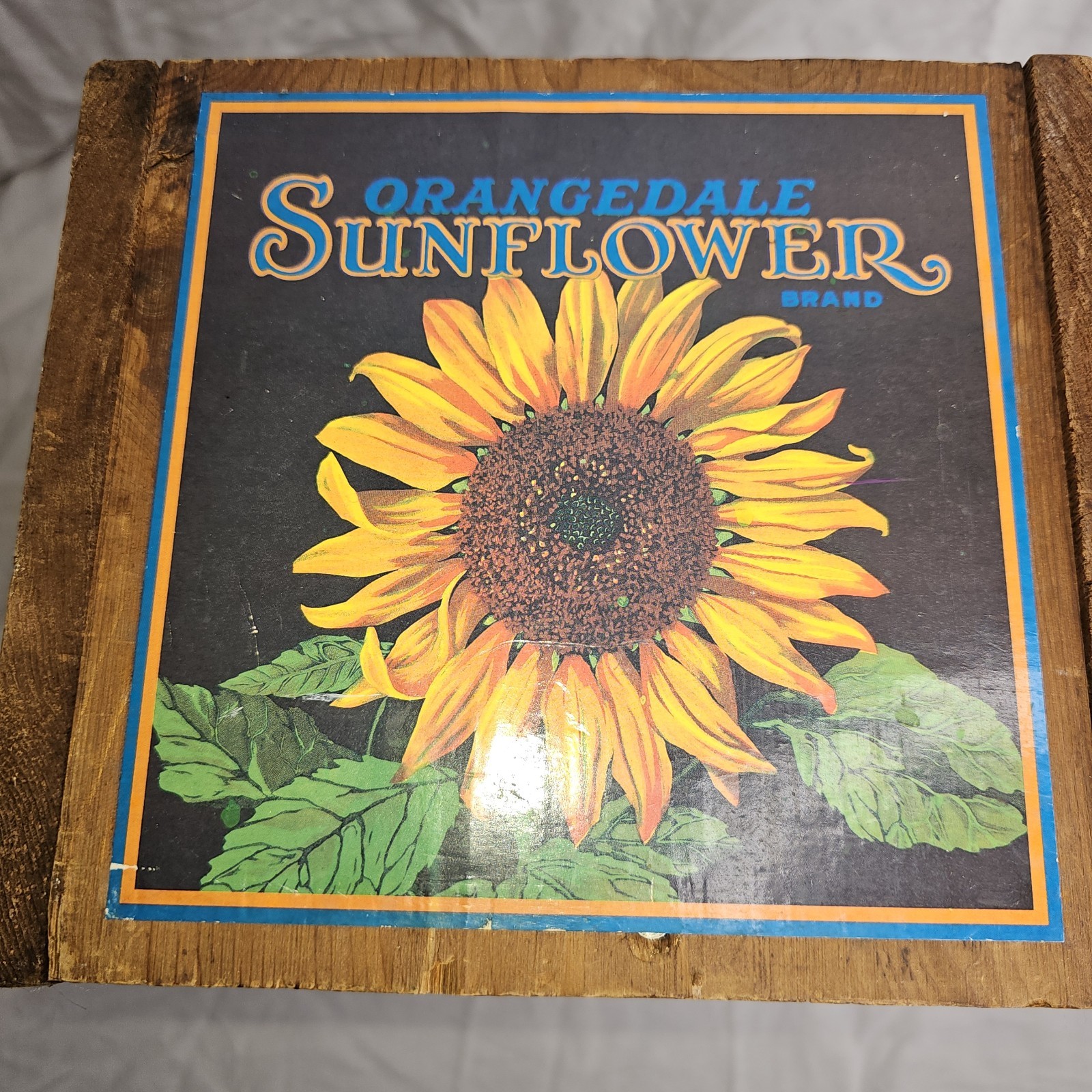 Orangedale Oranges Sunflower Brand Wooden Display Crate Box Advertising