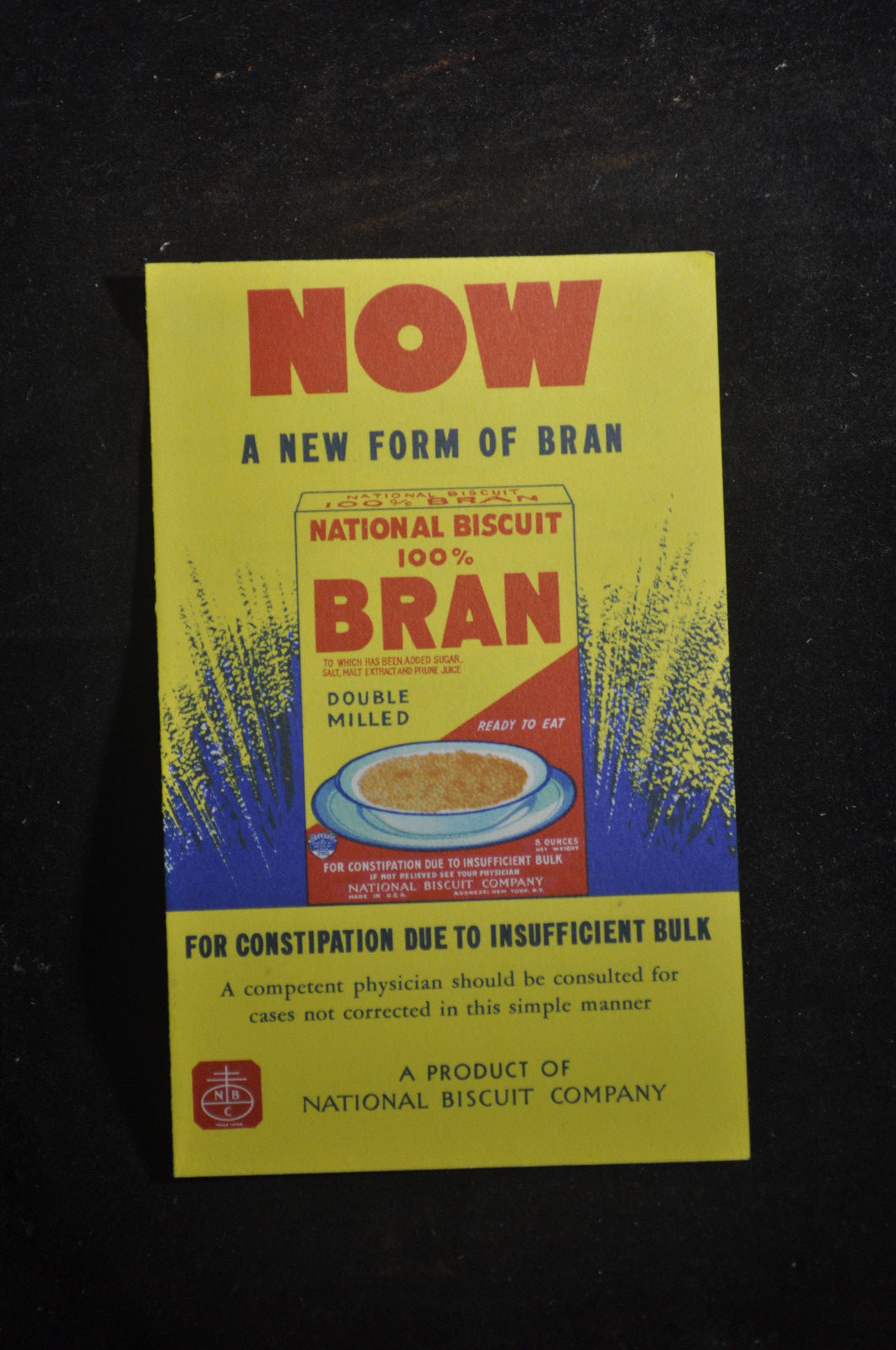 NOW A New Form of Bran For Constipation Brochure – Nabisco