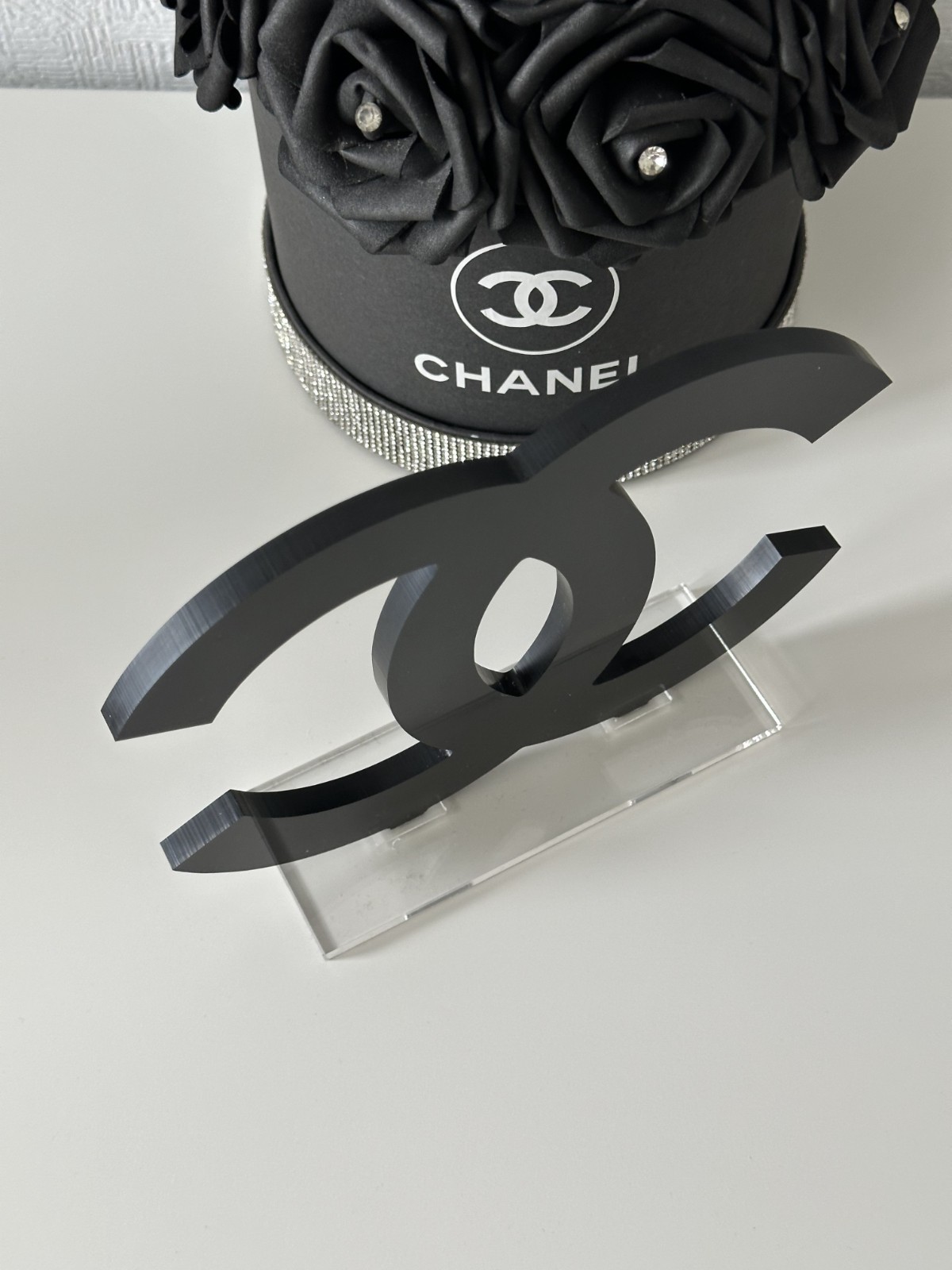 Chanel Logo Black Store Display CoCo Mark Logo Acrylic New