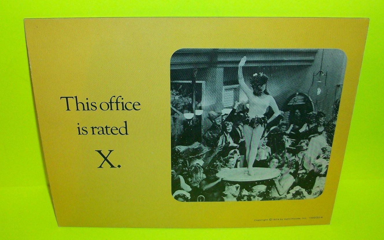 Vtg Store Display April House THIS OFFICE IS RATED X Rare Strip Show Burlesque!