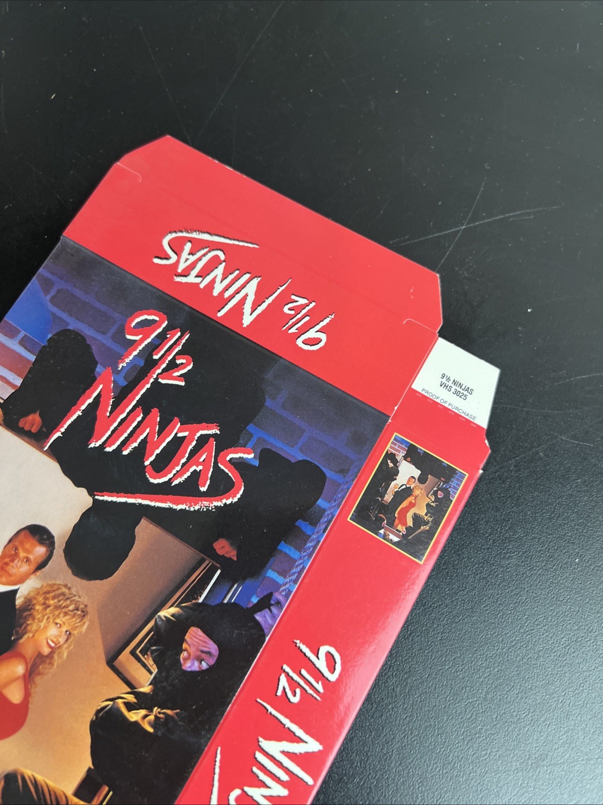 VTG Cardboard Advertisement Sleeve Rent Video Store 1990 9 1/2 Ninjas Promo