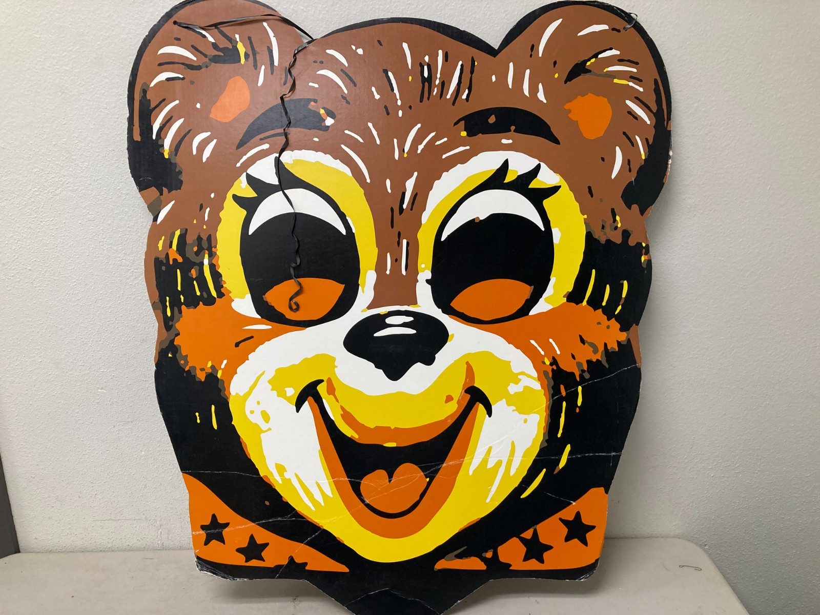 Vintage Carnival Bear Advertising Sign Circus Theme Display Board Colorful READ