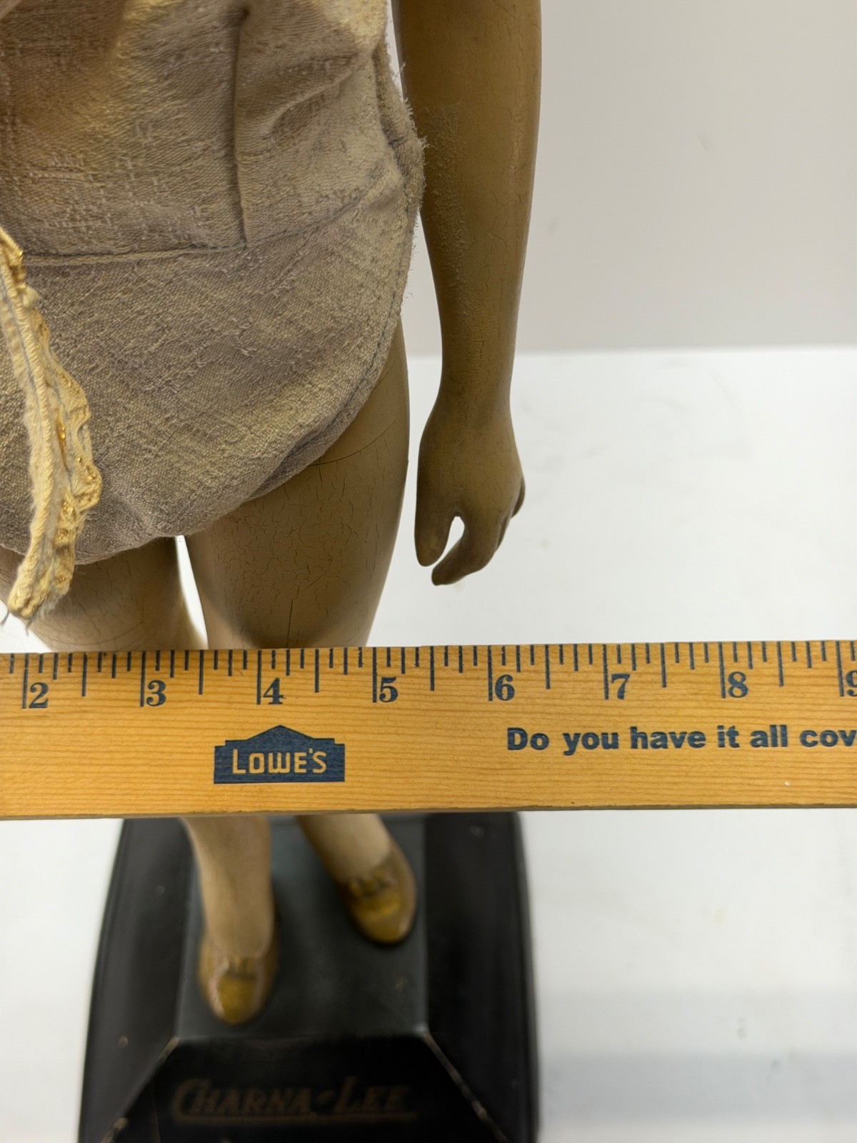ATQ 1930S STORE COUNTER DISPLAY Risque LINGERIE MANNEQUIN FIGURE Charna-Lee 23″
