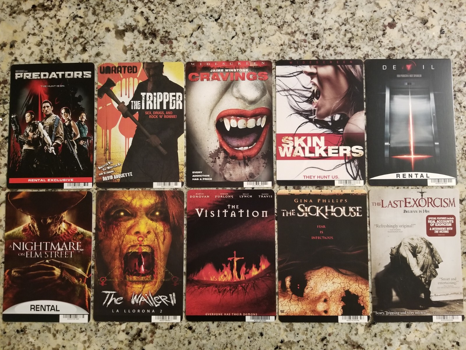 HORROR MOVIE Mini-Poster/Rental BACKER CARDS Sick House Visitation Skin Walkers