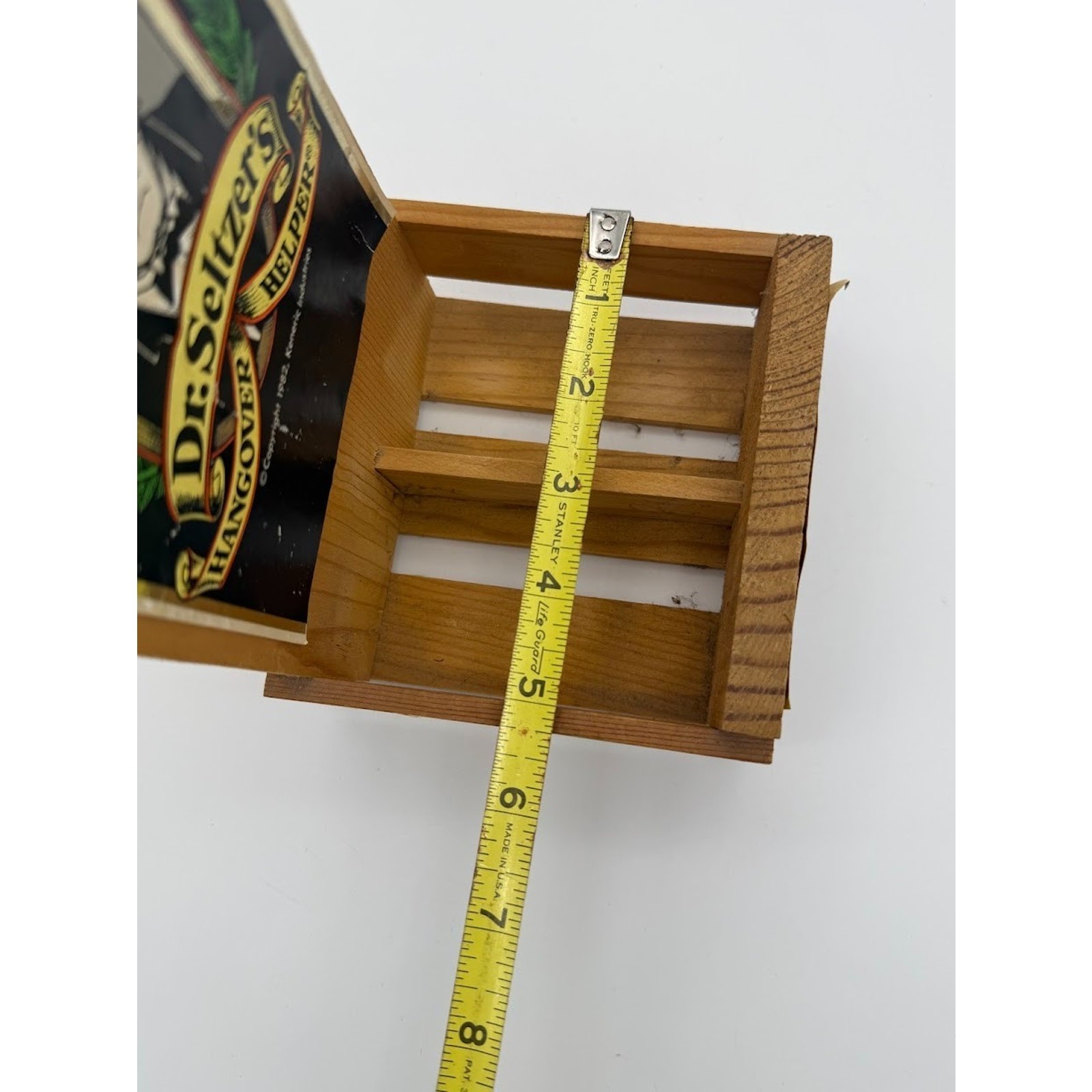 Dr. Seltzer’s Hangover Helper Rare Handcrafted Wood Advertising Display Box 1982