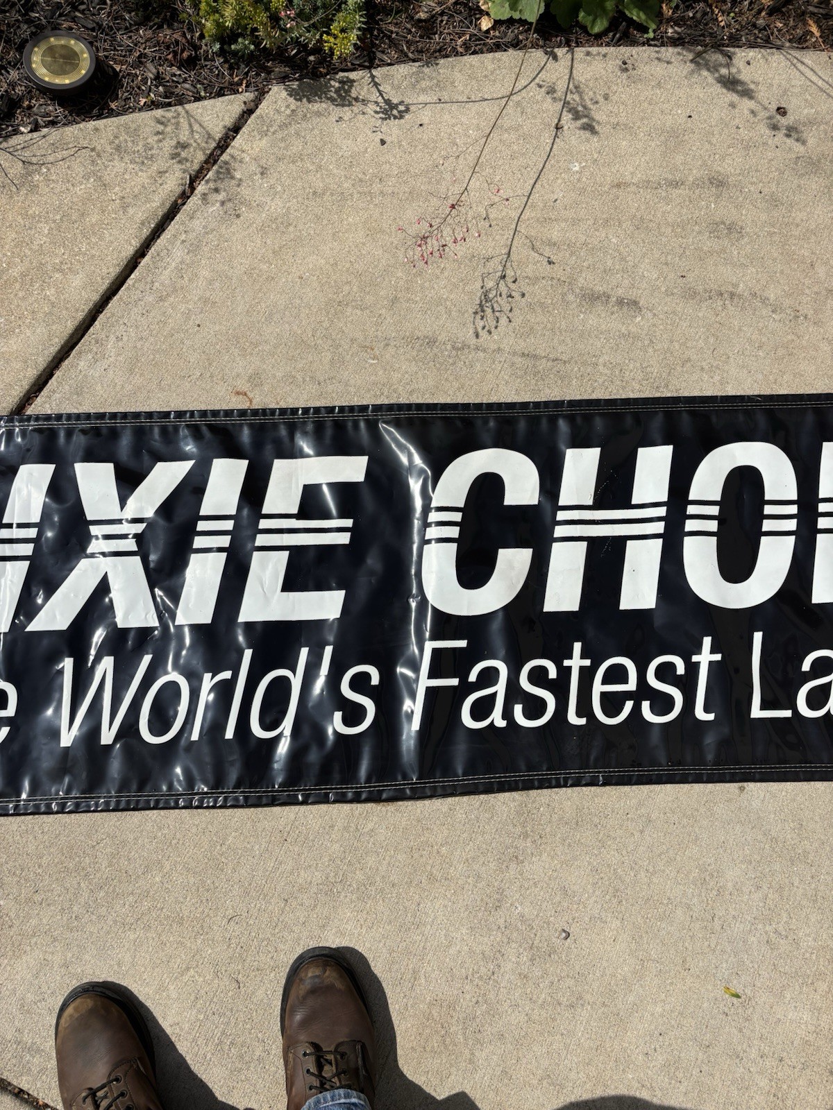Dixie Chopper vinyl advertising banner vintage