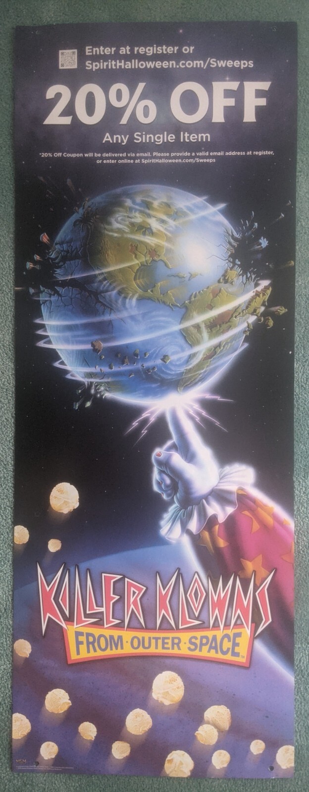 Killer Klowns From Outer Space Spirit Halloween 2023 Store Display Poster Horror