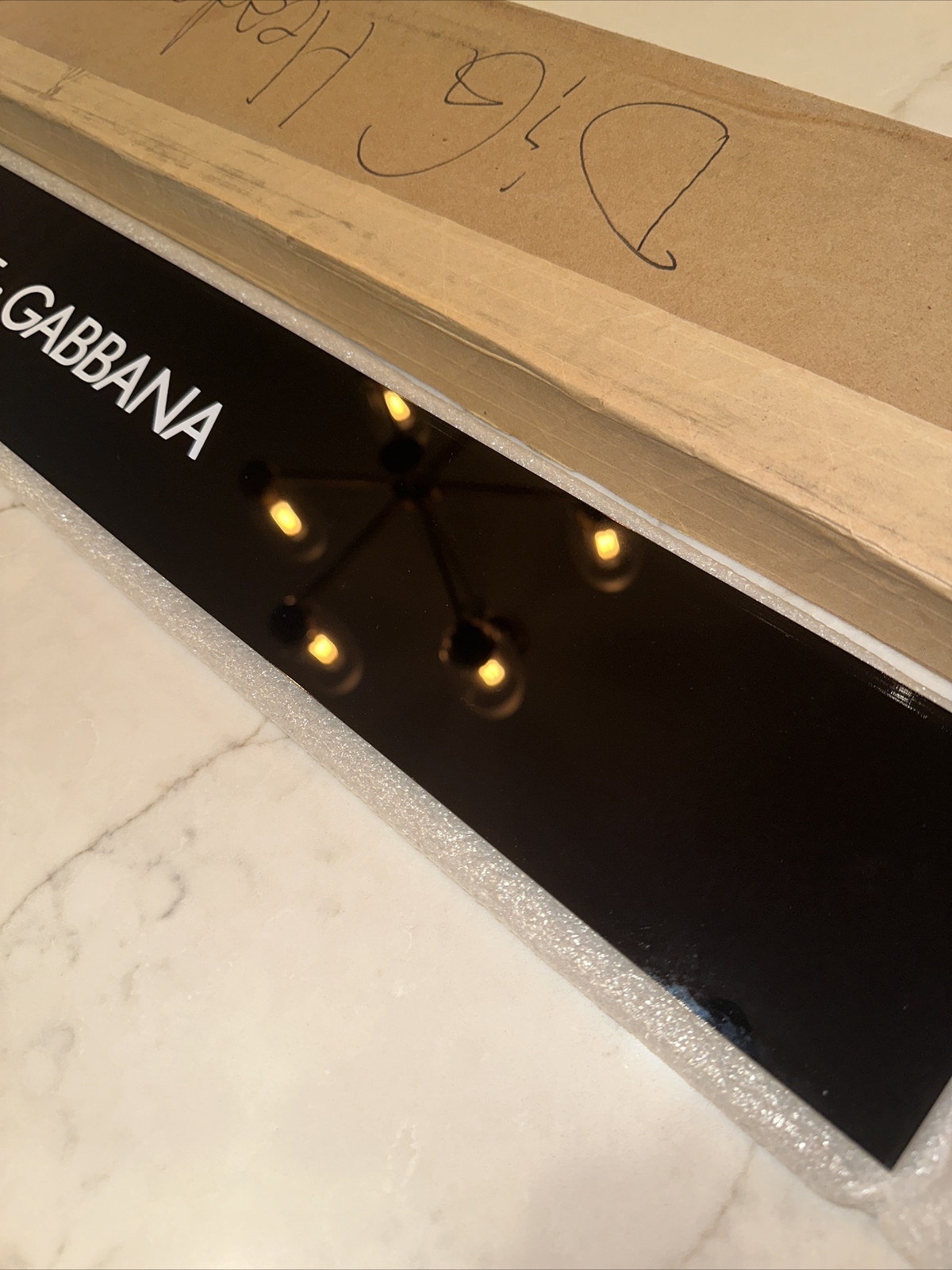 DOLCE & GABBANA BLACK LOGO PLAQUE IN PLEXIGLASS,ORIGINAL