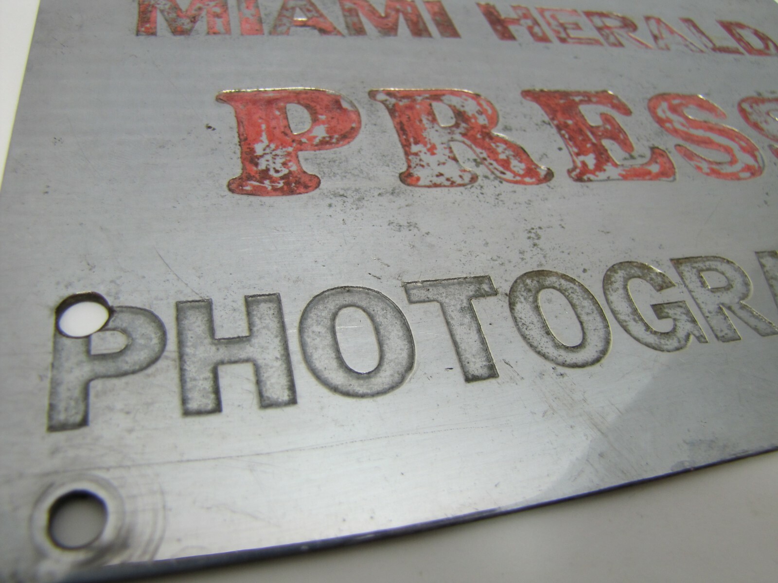 MIAMI HERALD PRESS PHOTOGRAPHER Old Sign Newspaper Magazine Ad Mirror Finish