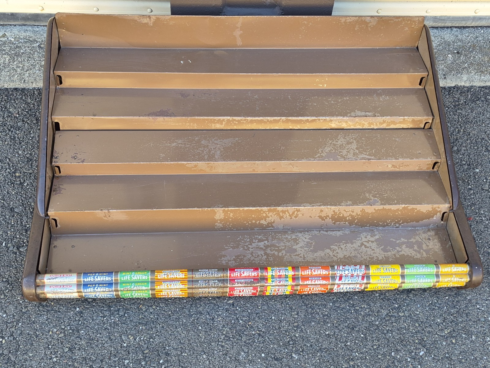 Vintage Countertop Display Lifesavers Candy Shelf 12 Slot Store Display Metal