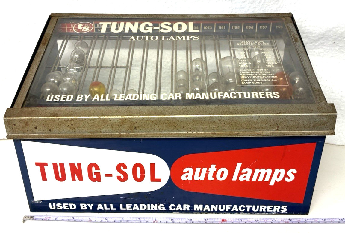 VINTAGE TUNG-SOL COUNTERTOP DISPLAY SALES RACK,AUTO LAMPS,BULBS,ADVERTISING,GIFT