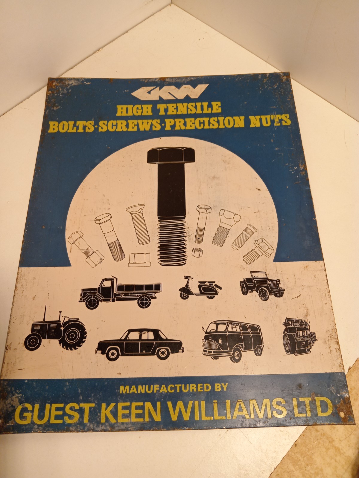 GKW Guest Keen Williams 42X32cm Locomotion Screw Advertising Canvas Plate