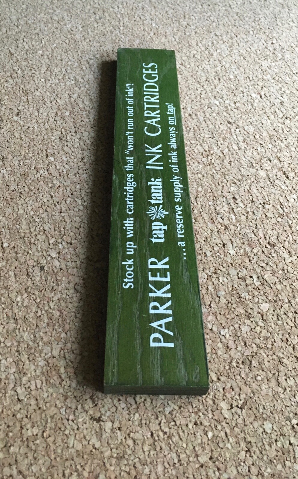 Vintage 1965 Parker Pen Store Display Sign Advert. for Tap Tank Ink Cartridges