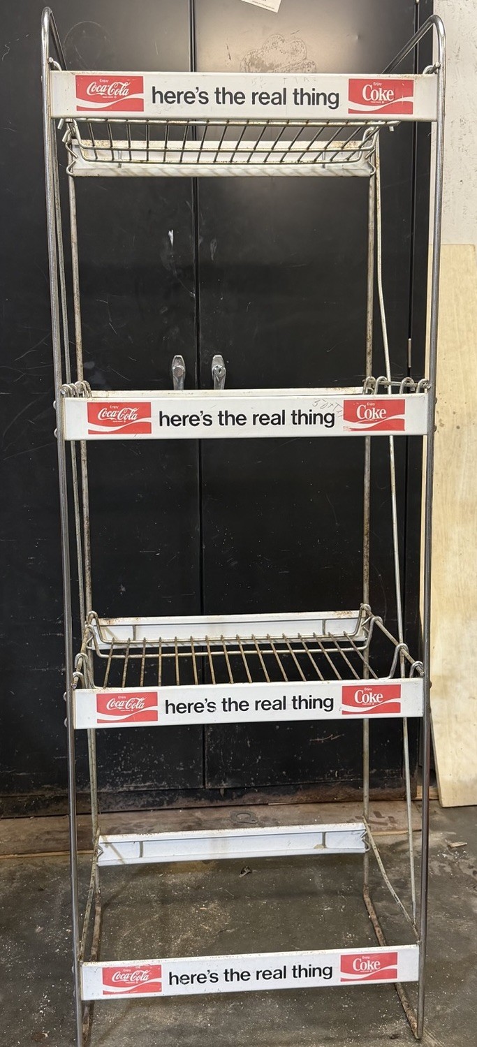 Coca-Cola “Here’s the Real Thing” Wire Store Display Rack Shelf Stand