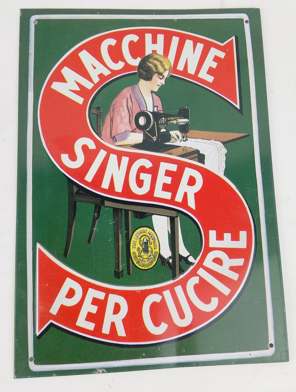 Singer Plate Sewing Machines Retro Vintage Original 28 x 20cm Hanging