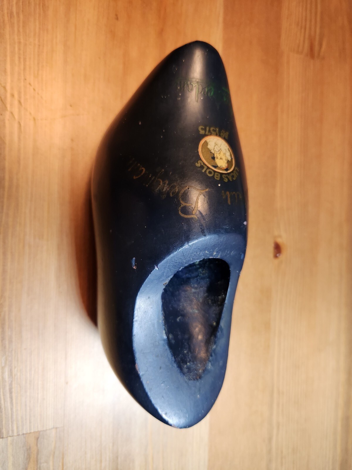 1900-1930 Dutch Travel Agency Souvenir Shoe. LUCAS BOLS 1575 Reisbureau Bergmann
