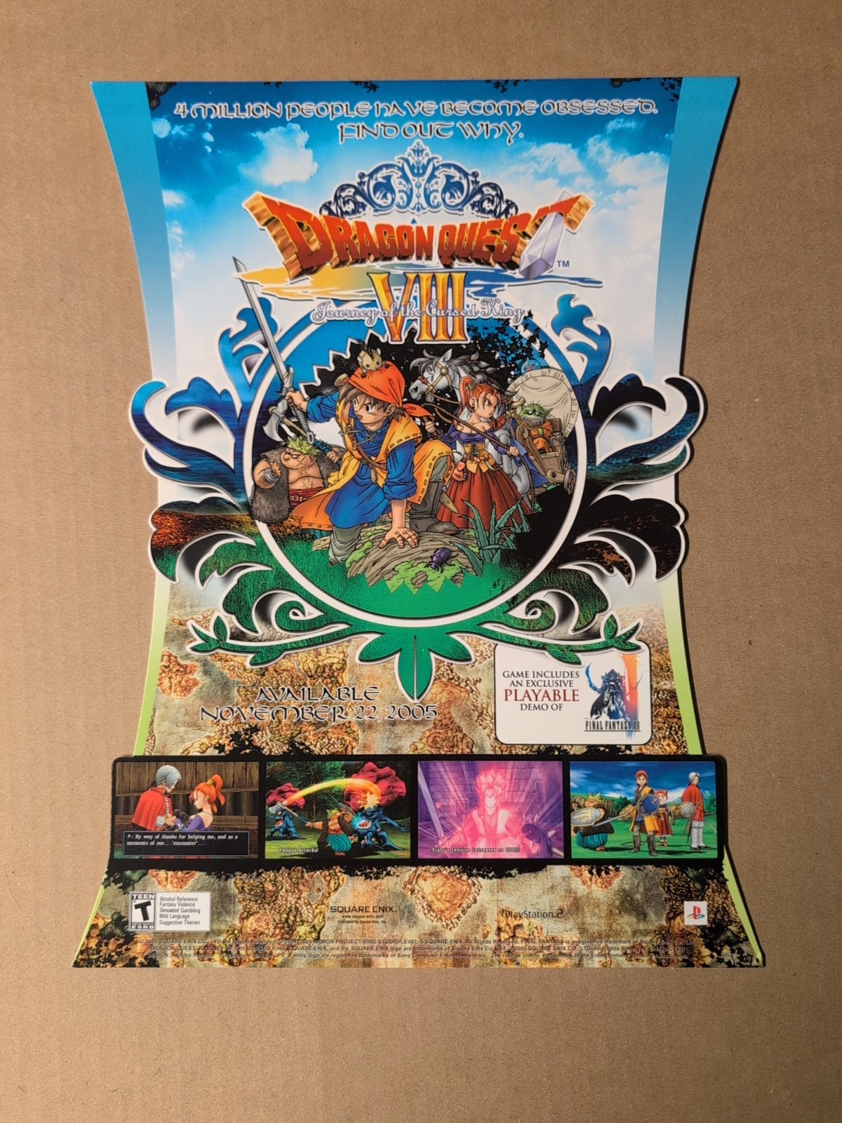 Unused Dragonquest 8 Countertop Display. 10.5 inches wide x 14 inches tall