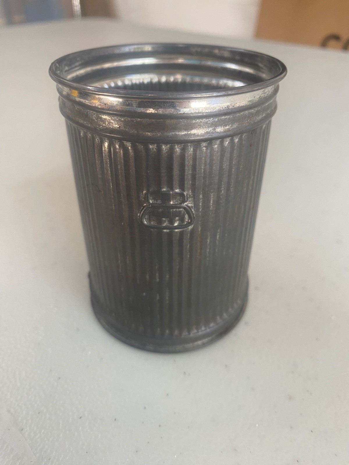 Vintage Chief Metal Wares Salesman Sample Little mini garbage, trashcan, bin