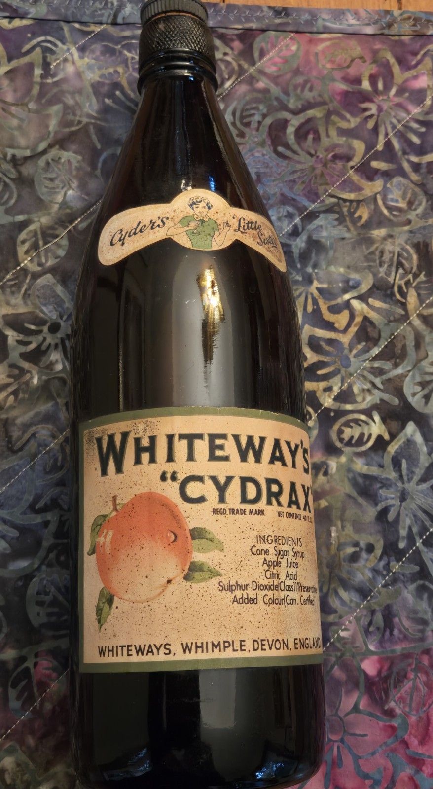 Whiteway’s Cydrax English Cider Bottle Brown from England Vintage 1930’s