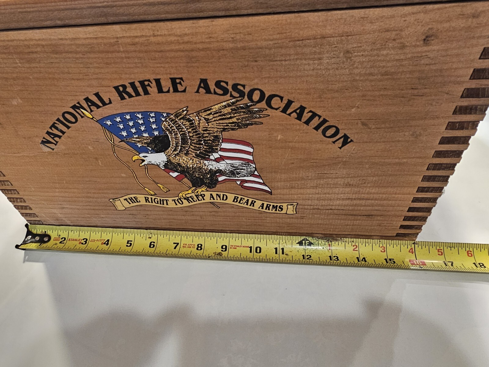 Dovetail Wood NRA Box National Rifle Association Eagle Right to Keep & Bear Arms