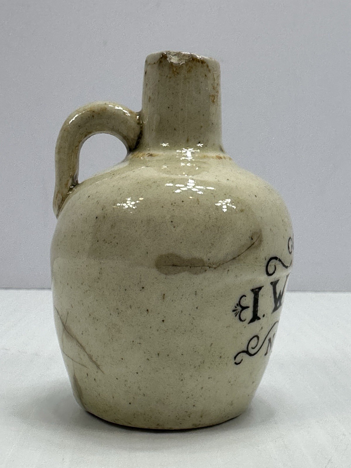 Antique I W Harper Nelson Co Kentucky Whiskey Stoneware Mini Jug Advertisement