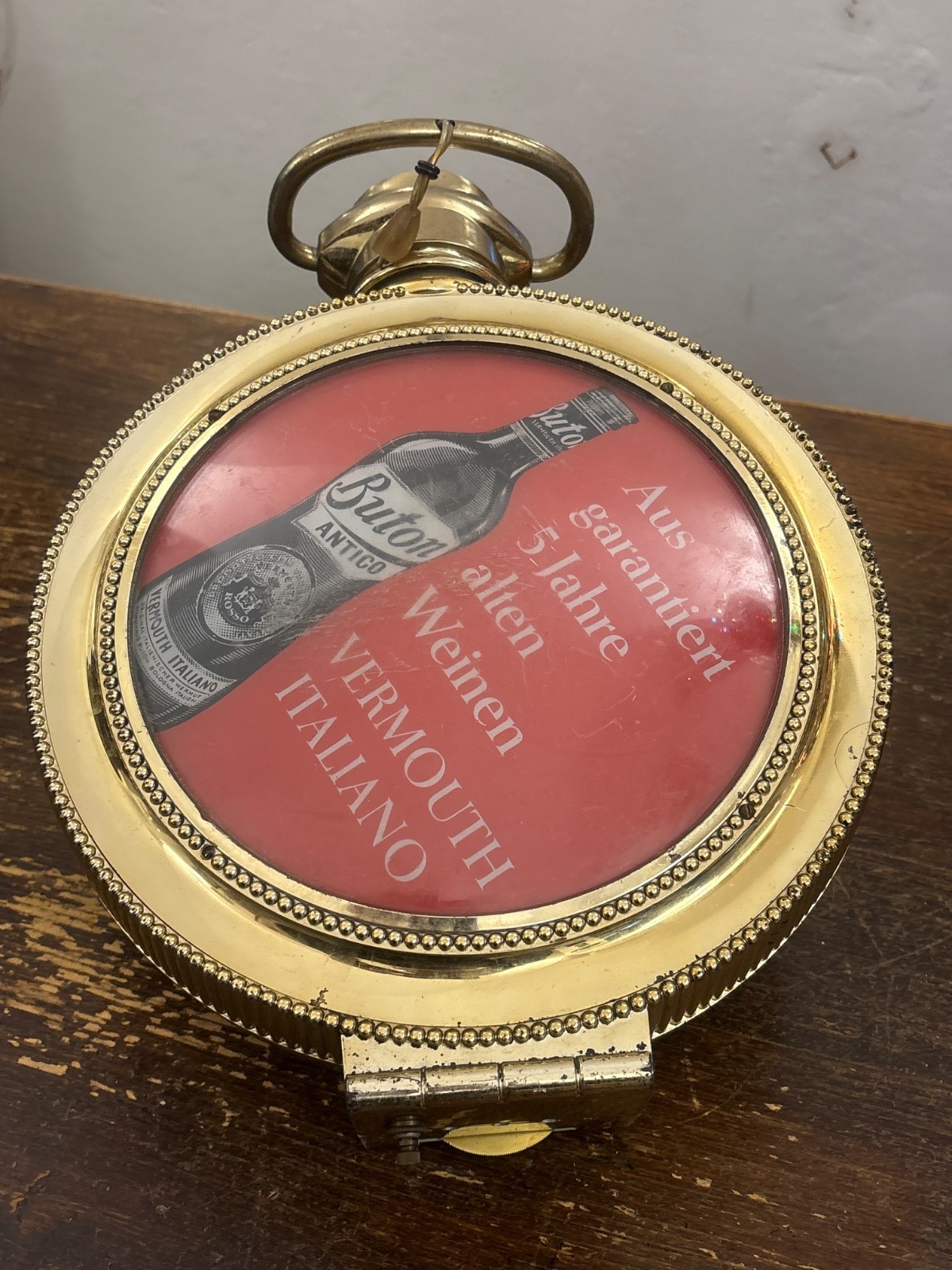 ANTIQUE BUTTON Electric Advertising Watch – Italian Vermouth 1960s