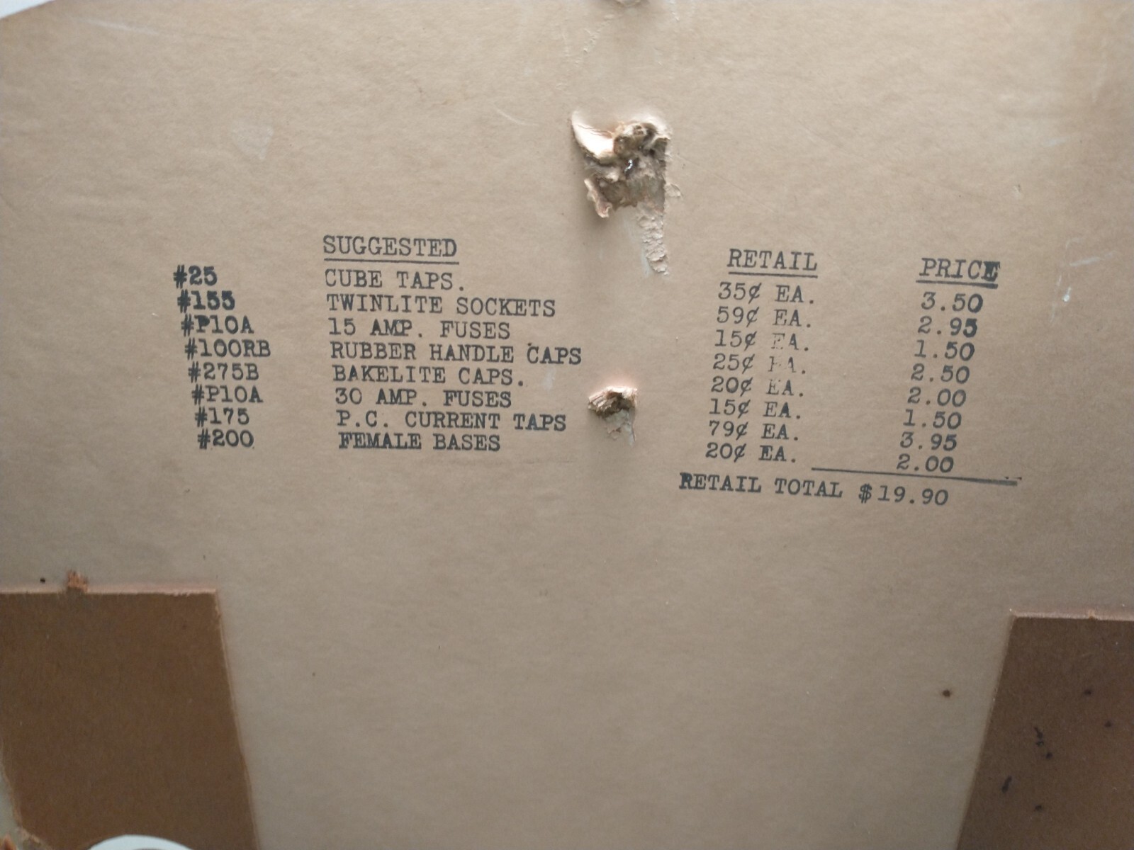Vintage Countertop Store Display Dependable Electric Cardboard w/ 33ct Stock