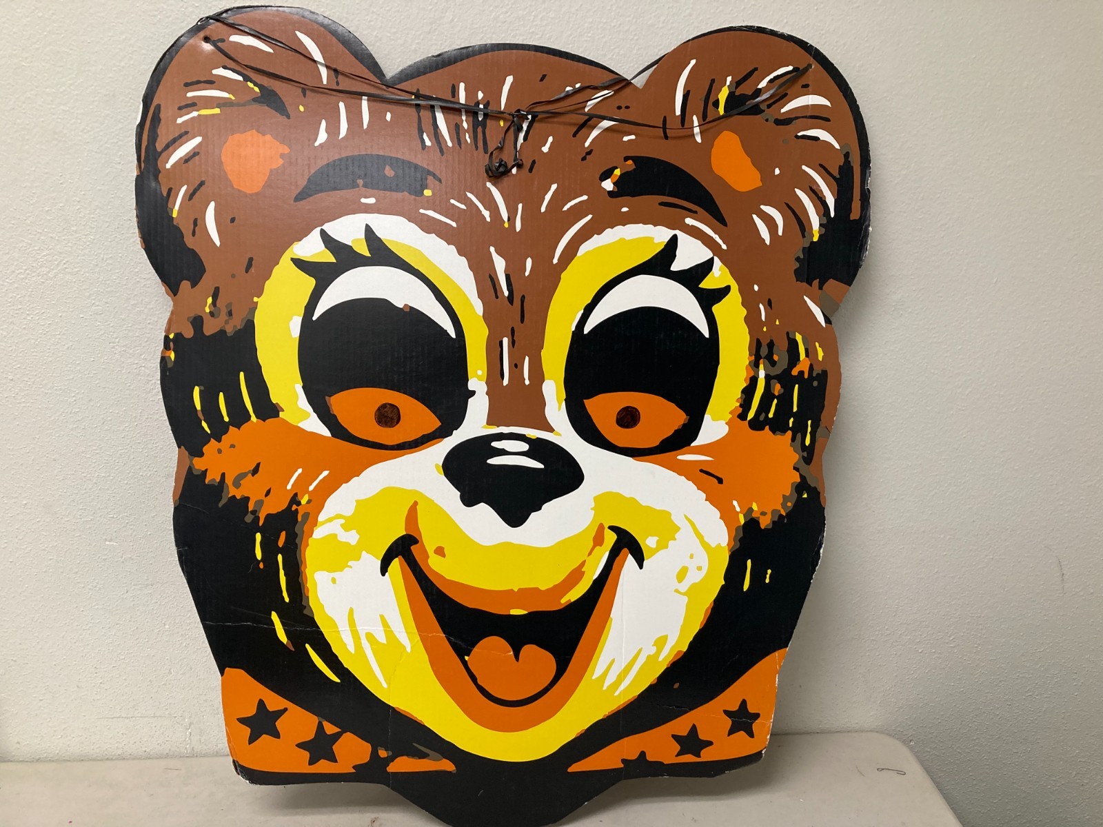 Vintage Carnival Bear Advertising Sign Circus Theme Display Board Colorful READ