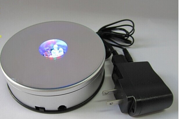 NEW4 inch RGB LED Crystal Light Rotating Mirror Top Base Portable Display Stand