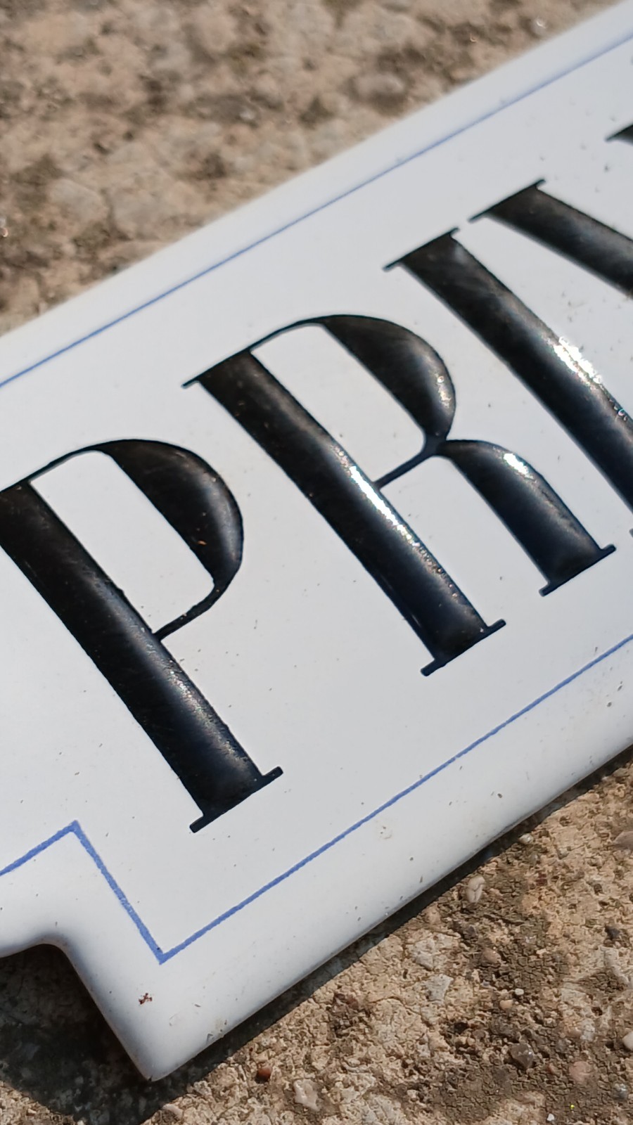 1950s Vintage France PRIVÉ Domed Enamel Sign