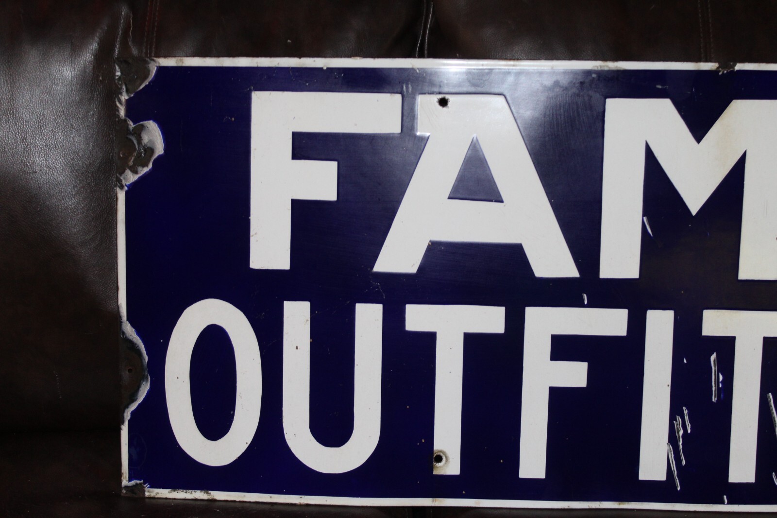 SCARCE CIRCA 1900 FAMILY OUTFITTERS PORCELAIN METAL SIGN FEDERAL ELECTRIC STORE