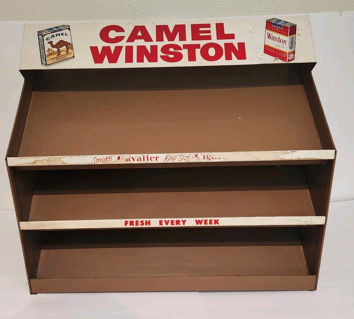Vtg 70’s metal Cigarette Display case wall hanging Winston Camel