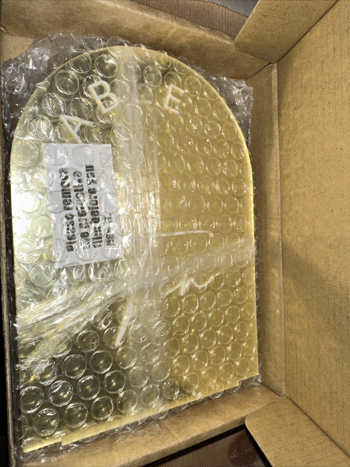 10 Pack Acrylic 5×7 Gold Mirror Arch Table Sign with Holders