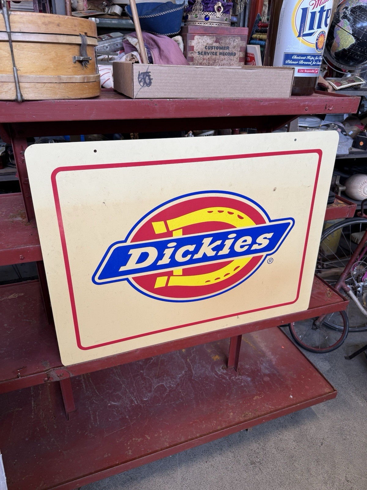 Dickies Plastic store display sign 23″ x 13″ VGC collectible Union Made Clothing