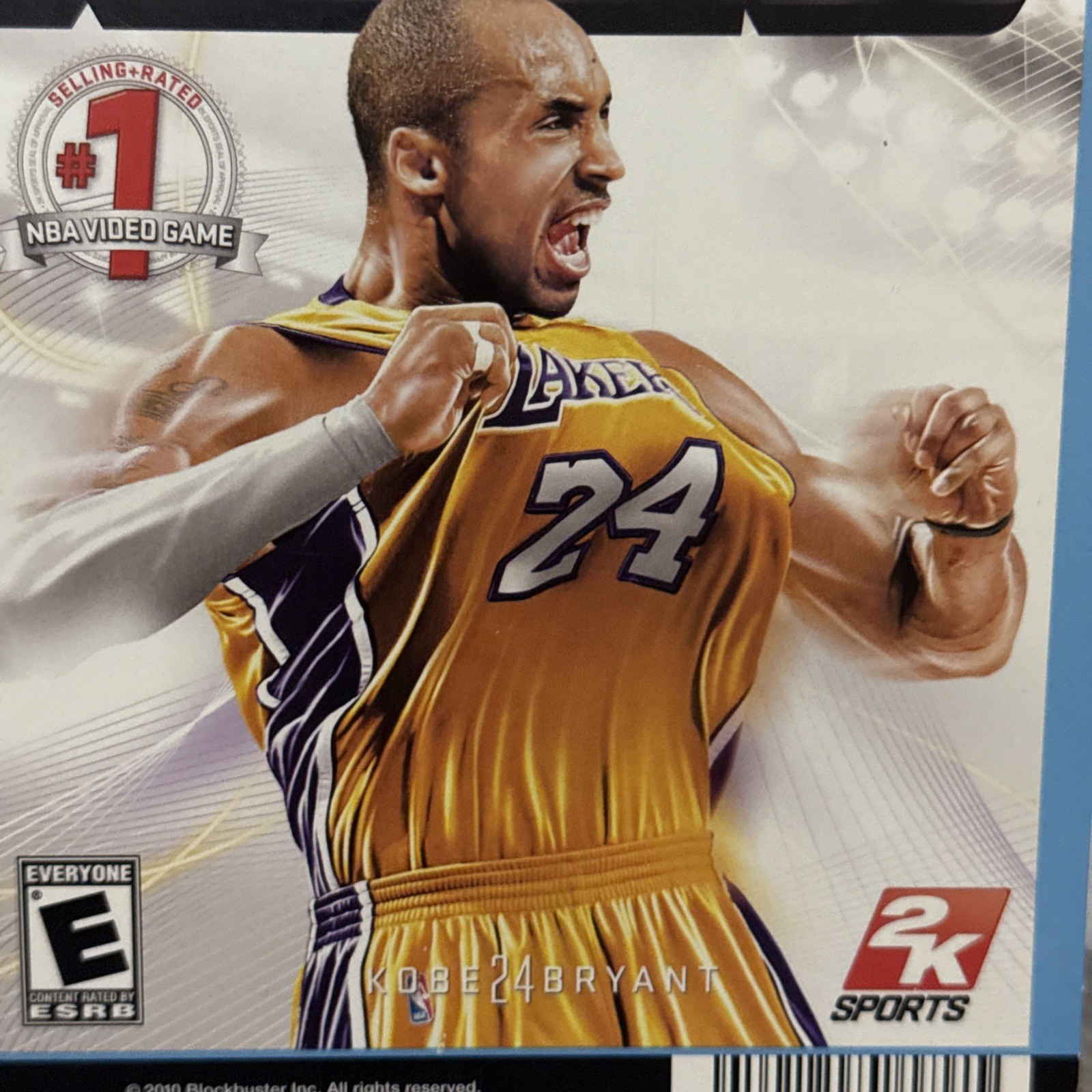 NINTENDO WII NBA 2K10 KOBE BRYANT BLOCKBUSTER VIDEO SHELF BACKER CARD