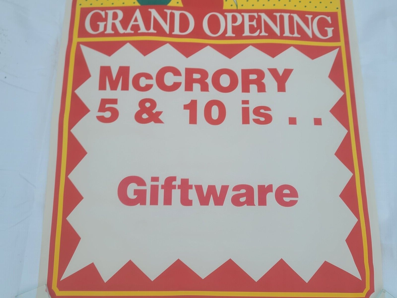 GIANT ORIGINAL GENUINE McCrorys Store Grand Opening 36 X 48″ Poster Movie Prop B