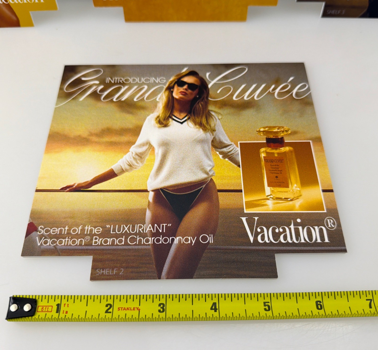 Vacation Promo Placard Set Grand Cuvée Shimmer Whip Glow Coconut Oil Display Lot