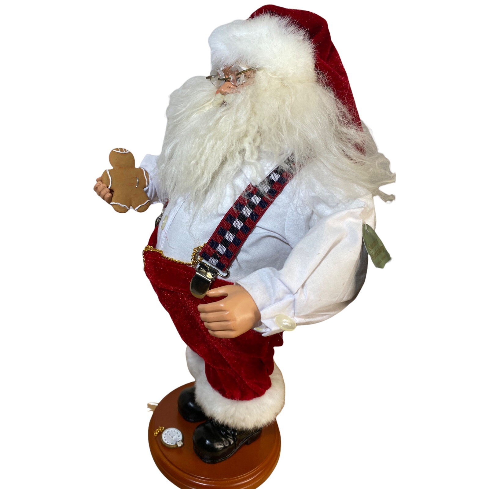 Santa’s Workshop 16 in” Store Display Santa Clause Velvet Suit Father Time