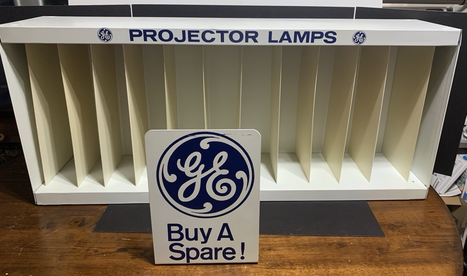 Vintage GE Projector Lamps Metal Store Display + Sign USA