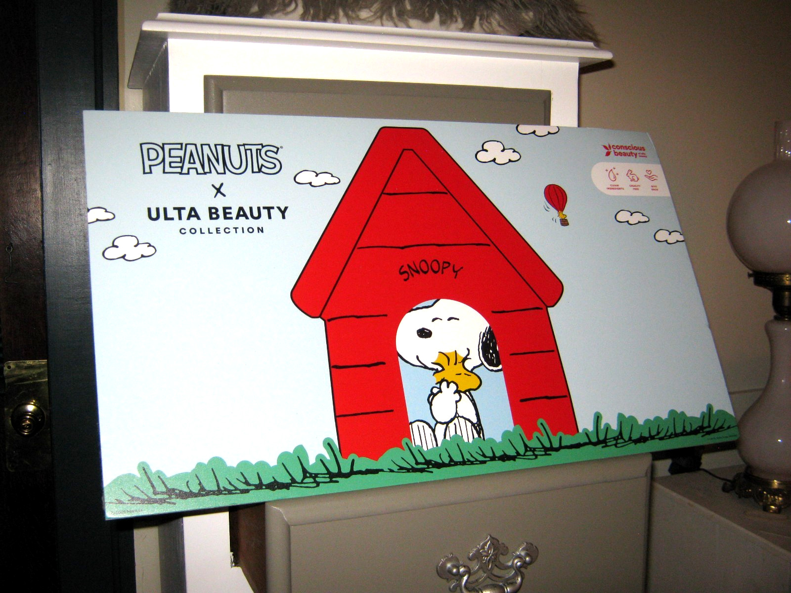 PEANUTS X ULTA Beauty Collection Sign Promo Store Display 26X15 SNOOPY WOODSTOCK