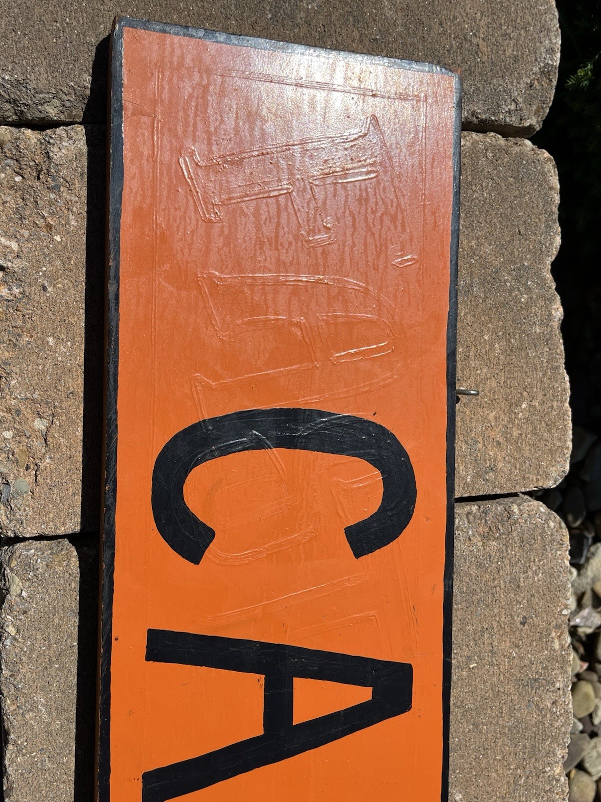 Vtg Hand Painted Wood CASHIER Arrow Sign 42” Store Display Retail Decor Pumpkin