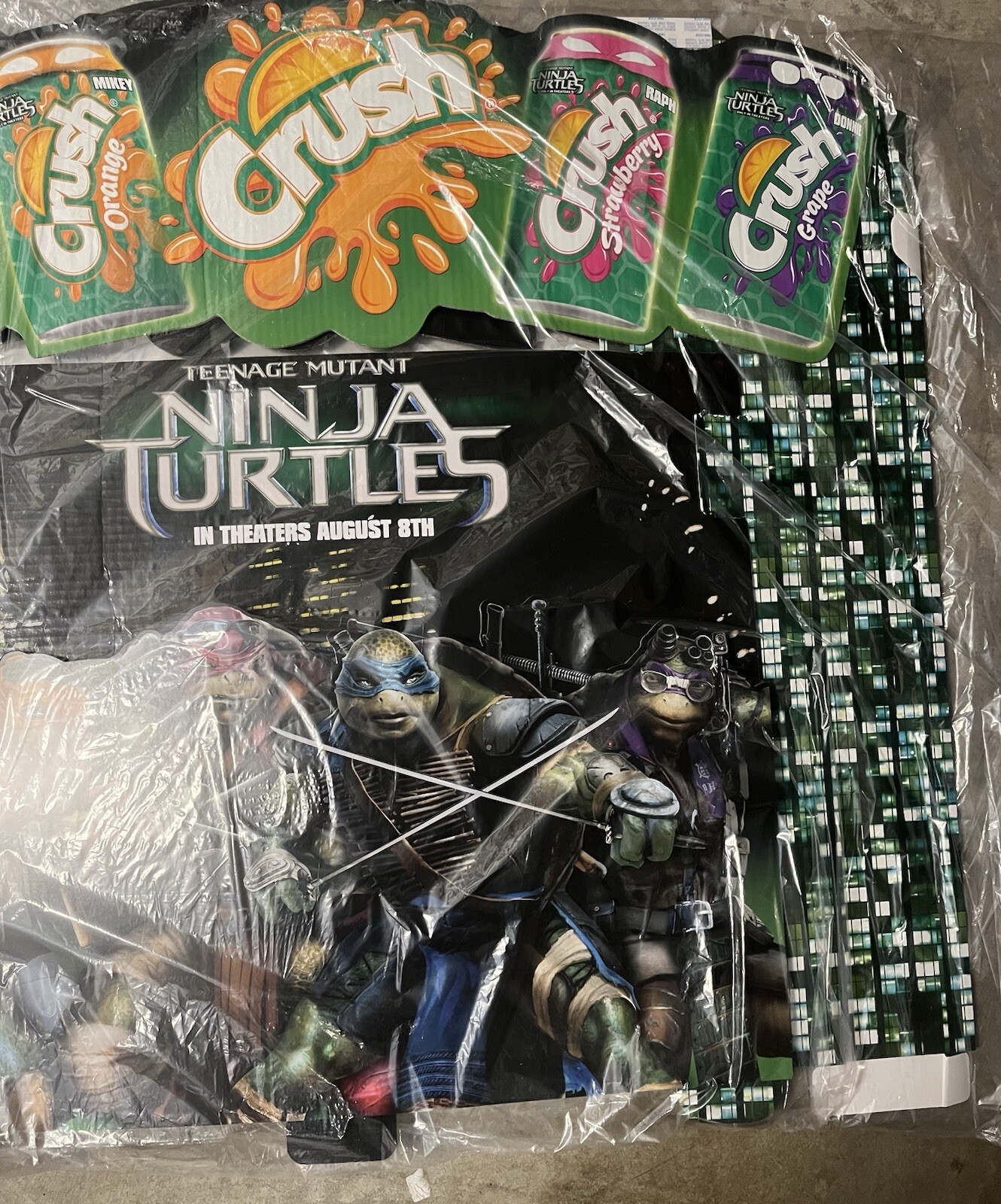 2014 Teenage Mutant Ninja Turtles Crush Soda Pallet Topper Advertising Display