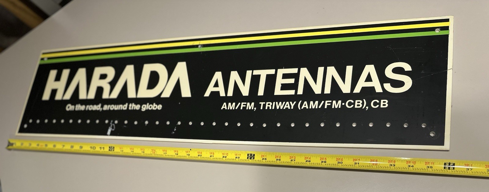 Vintage Antique Advertising Dealer Display Sign Harada Antennas AM FM Triway CB