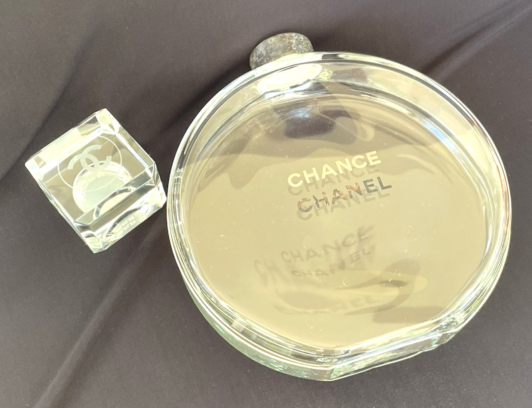 Vintage Rare CHANEL CHANCE Giant Factice Empty GLass Bottle Display 2L 67.5 FlOz